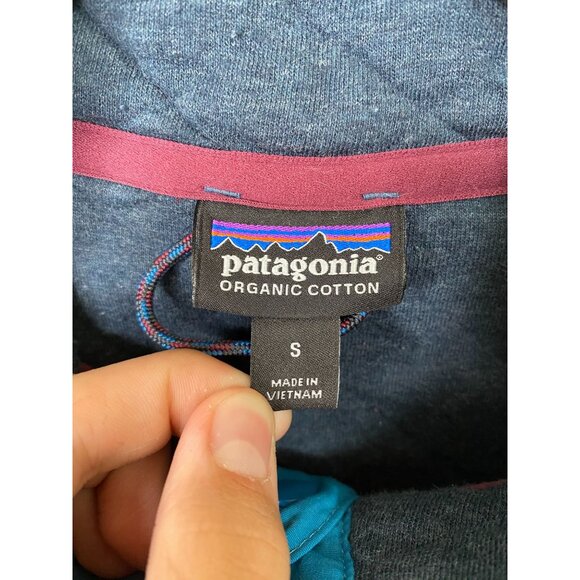 Patagonia Men’s Organic Cotton Snap-T Pullover Quilted Navy/Blue Small 40th - Picture 3 of 6
